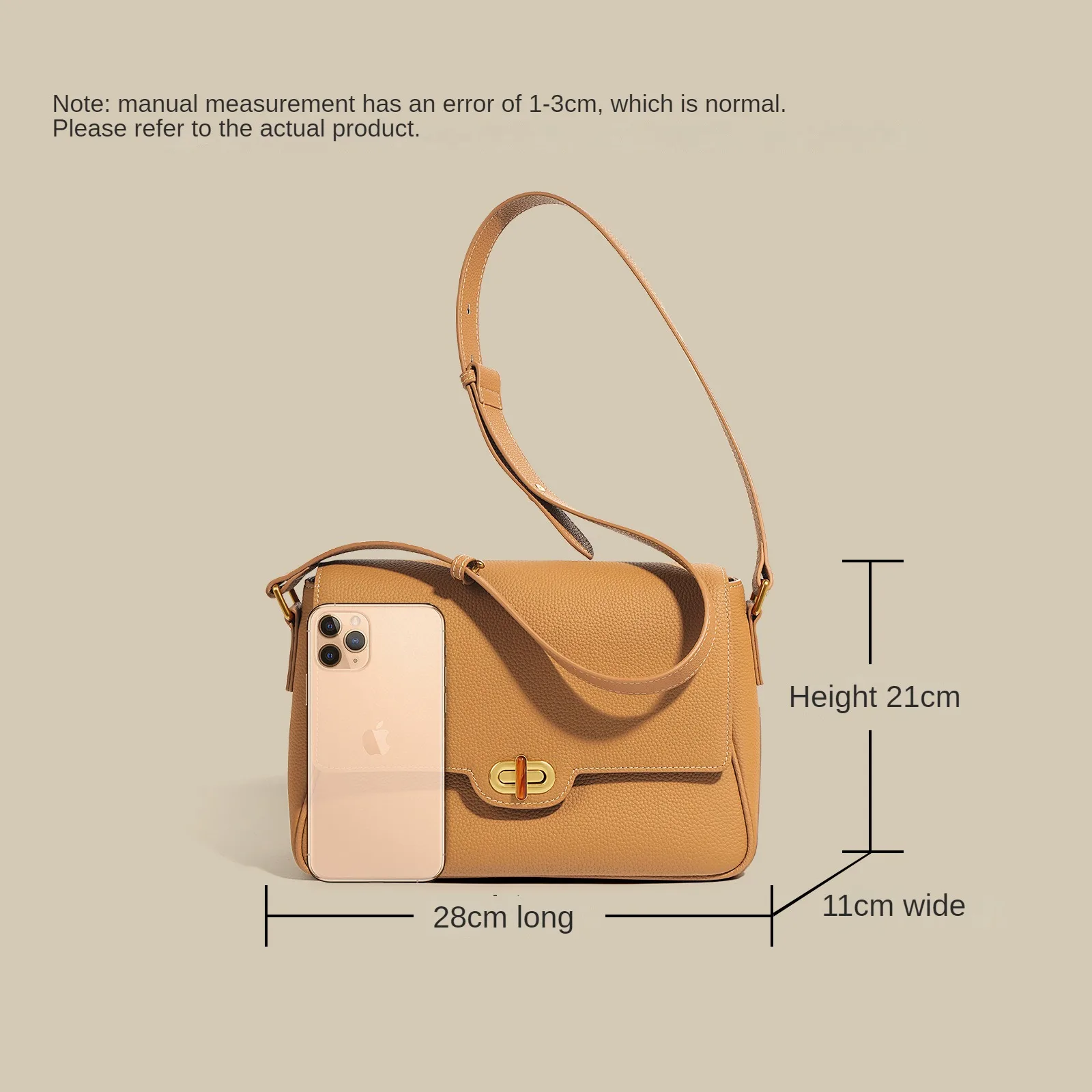 Vintage Togo Genuine Leather Shoulder Bags for women with Buckle, Versatile Crossbody Bag Designer luxury bag ladies handbags