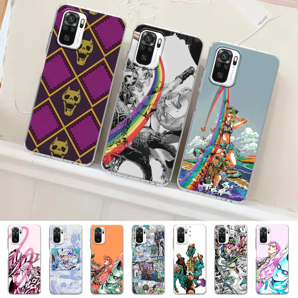 

Чехол для телефона из ТПУ с аниме J-Jojos для Xiaomi Redmi Note 11 10 9S K40 11E 9 10S 8 12 Pro Plus 8T 9T 7A 10C 11T 5G 11S 9A 9C