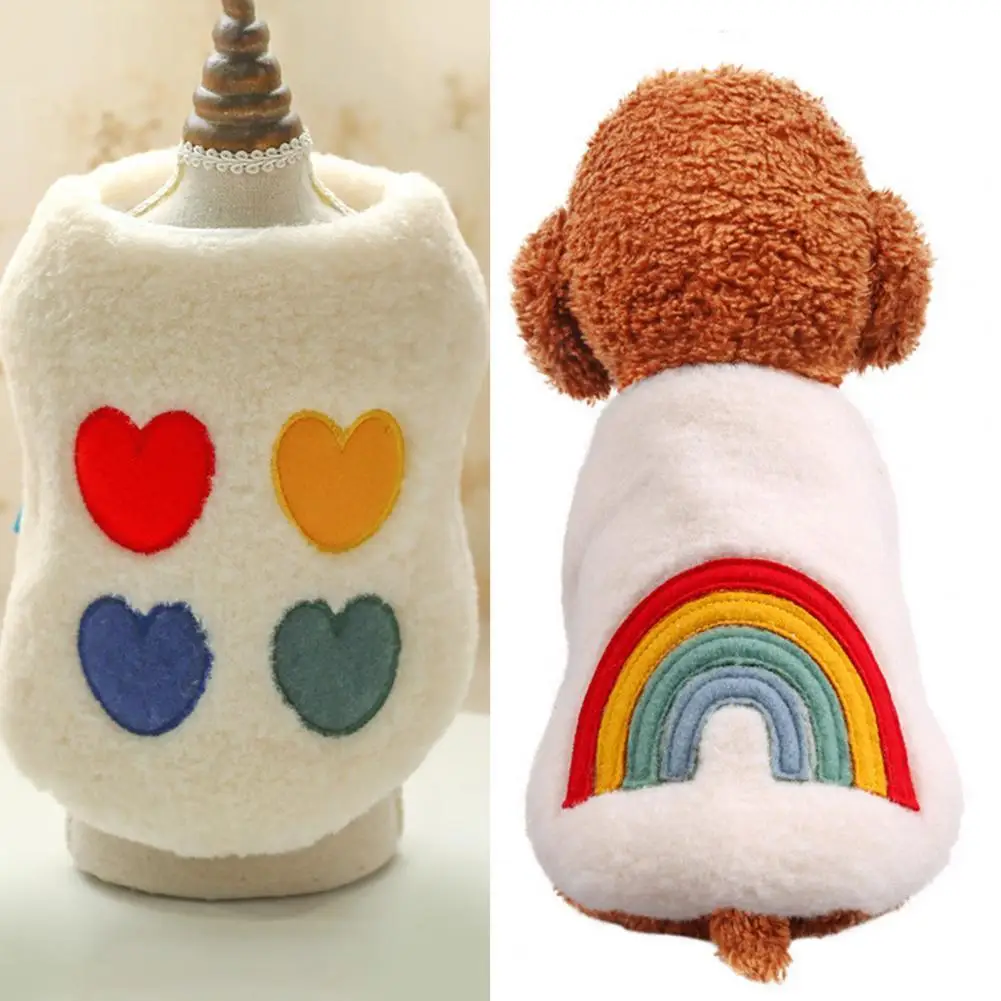 

Cozy Attractive Cute Dog Jacket Coat Lovely Pet Sweater Colorful Cartoon Design for Cold Weather