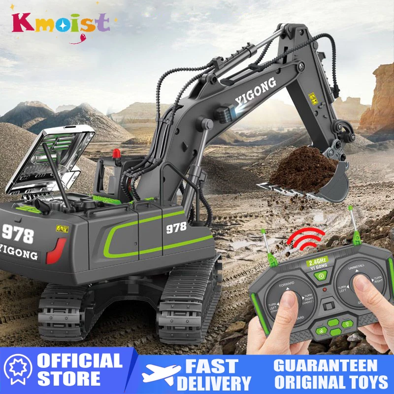 

1:20 RC Excavator Truck Dump Bulldozer Alloy Parts Remote Control Car Children Engineering Vehicle Toys for Boys Kids Xmas Gifts