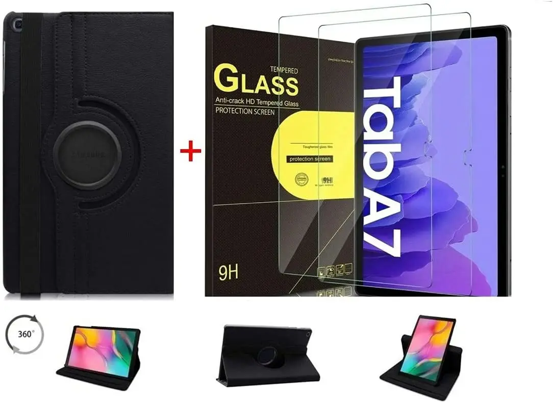 

2023 Capa Case Giratória Premium Preta para Tablet Galaxy Tab A7 10.4 T500 T505 + Película de Vidro 9H - (C7COMPANY)