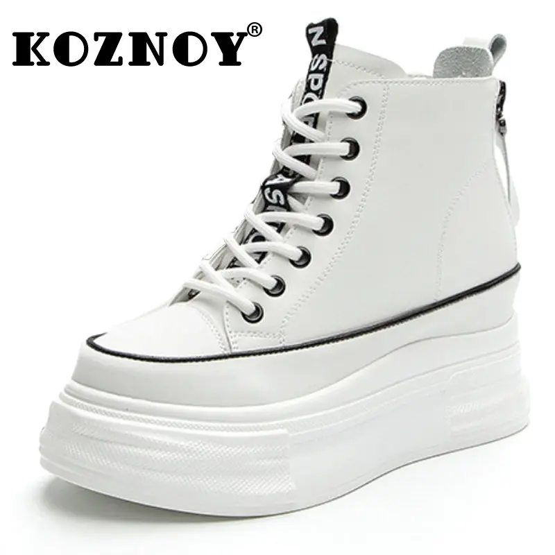 

Fujin/Новинка; Обувь из натуральной кожи на платформе 7,5 см; Сезон осень-весна; Повседневные женские кроссовки на вулканизированной платформе ...