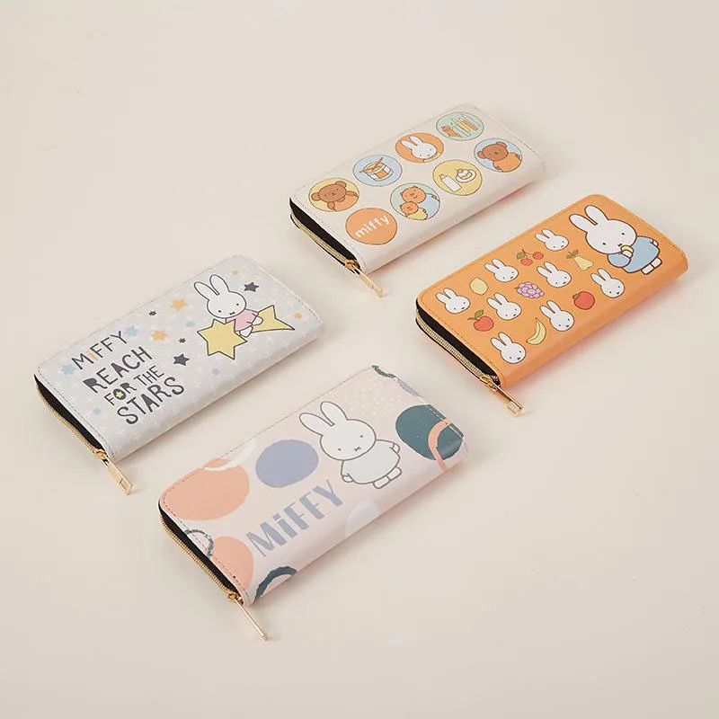 

Kawaii Mifei One Piece Long Wallet Women's Large Capacity Multi Card Position Multi-Function Zipper Wallet Cute Cartoon Ins