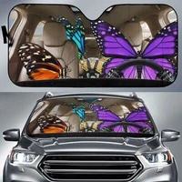 funny colorful butterflies family left hand drive car sunshade for butterfly lover gift butterfly family driving auto sun shade