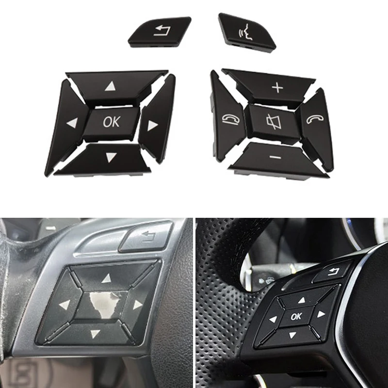 

Black Car Steering Wheel Control Switch Button Multi-functional Menu Buttons For Mercedes Benz C E GLK Class W204 W212 ABS