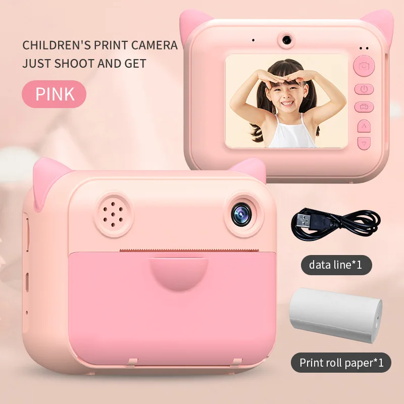 

Kid Instant Print Camera Thermal Printing Camera Digital Photo Camera Girl's Toy Child Camera Video Boy's Birthday Gift