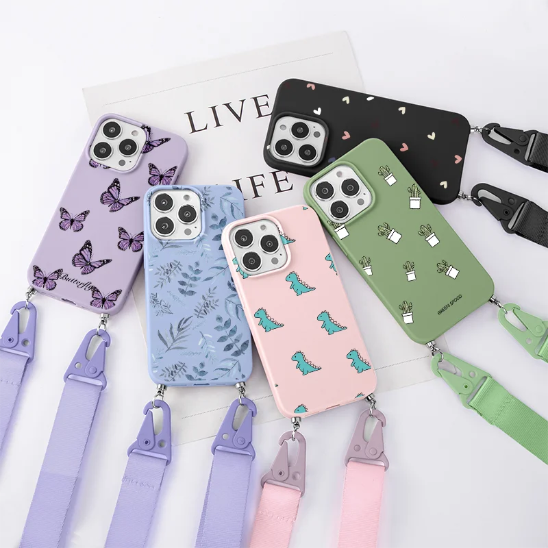 

For Xiaomi Mi 11T 11 10T 9T 9 Lite Pro Redmi Note 10 9 8 7 9T 10S 5 Pro Max 9s 8T Poco X3 NFC F3 Neck Lanyard Strap Flower Cases