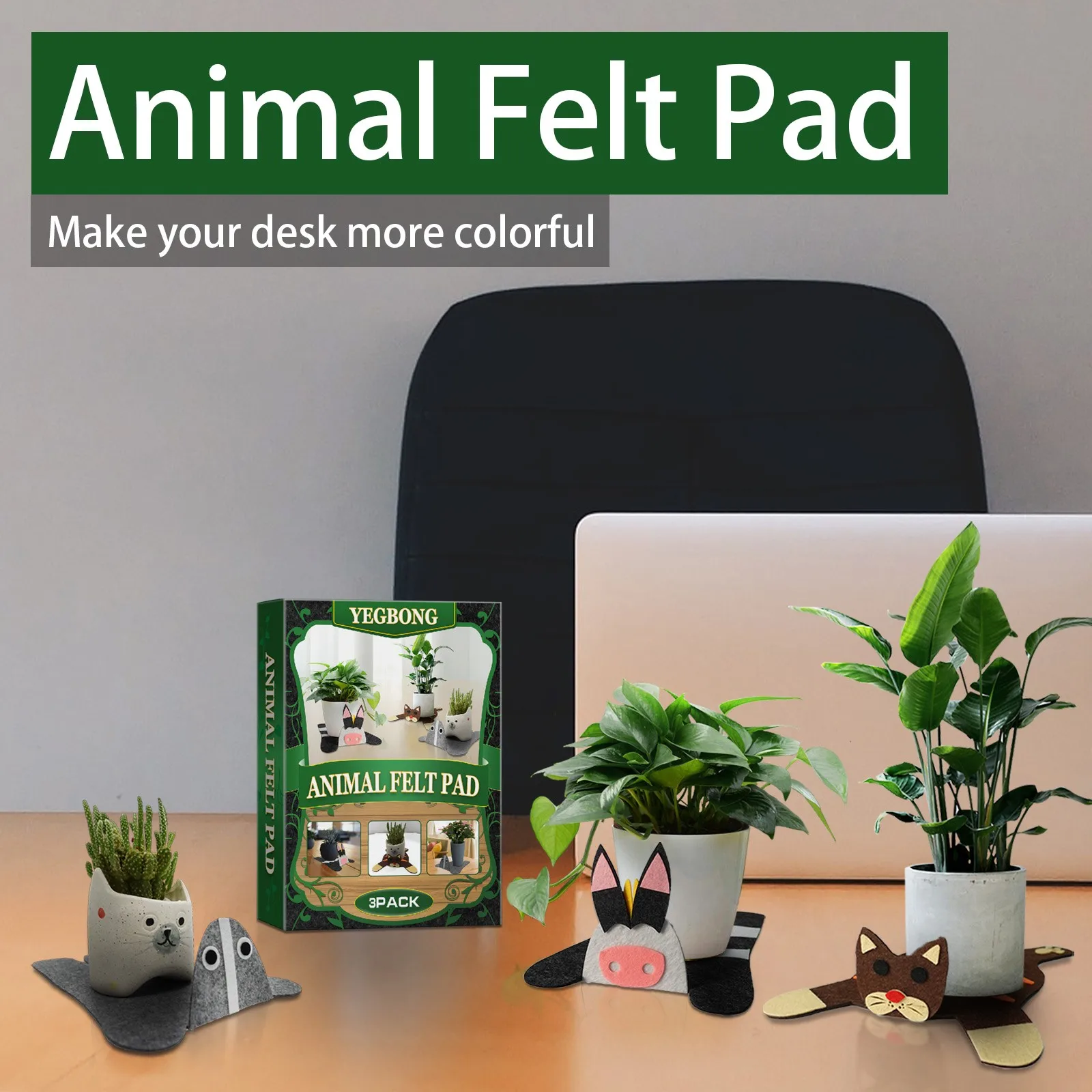 

Pot Gifts Needle Animals Love Animals For People Rugs Felting Fun Who Flower 3PC Carpet