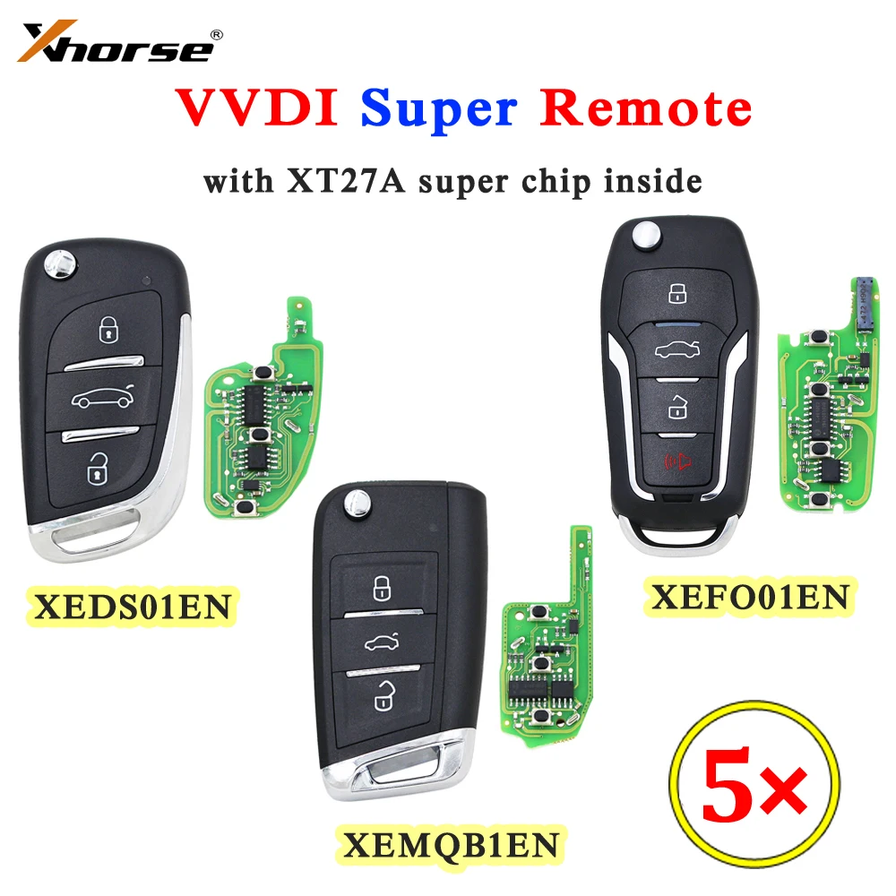 

Xhorse XEDS01EN/XEFO01EN/XEMQB1EN VVDI Super Remote with XT27 XT27A66 Chip Work for VVDI2 /VVDI MINI Key Tool/VVDI Key Tool Max