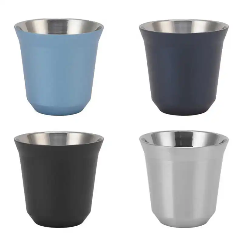 

80/160ml Stainless Steel Coffee Mug Double Walled Insulated Coffee Tea Cup Thermal Insulation Mugs for Homes Camping