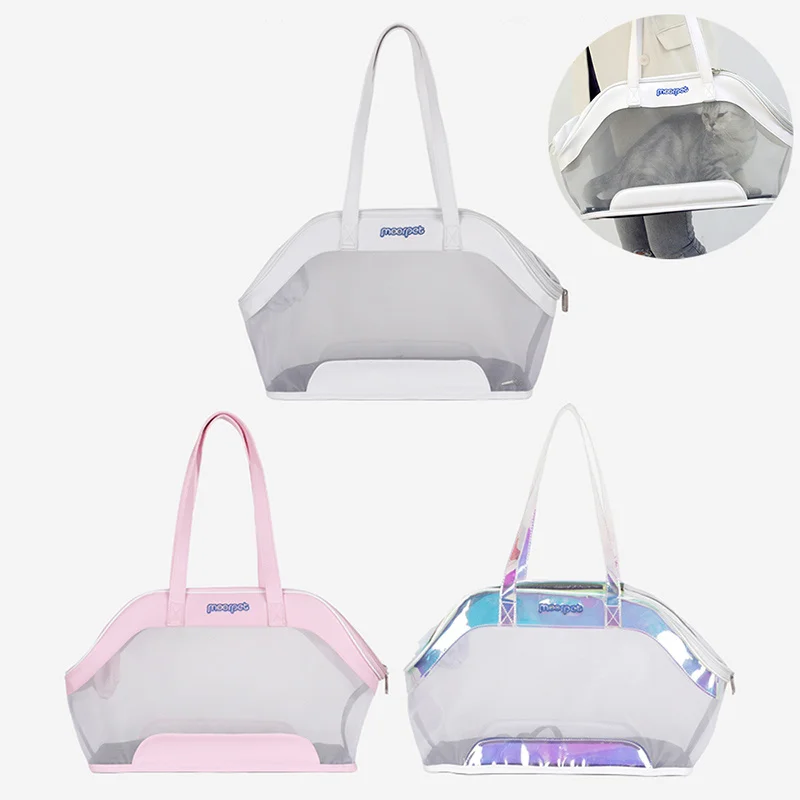 

Прозрачная воздухопроницаемая сумка для кошек и собак, портативная переносная вместительная клетка в виде капсулы для питомцев, корма для ...