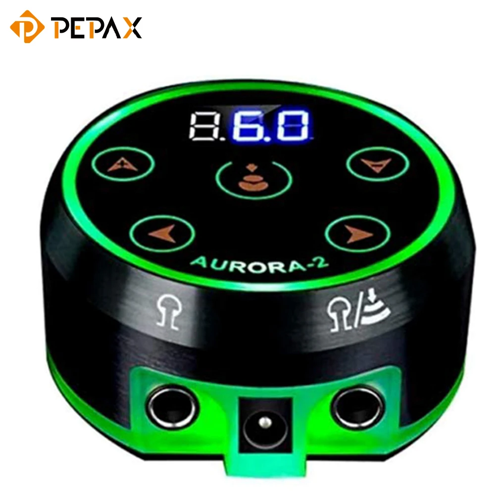 

PEPAX Aurora Ⅱ Tattoo Power Supply Mini Upgrade Digital LCD Power Supply Makeup Dual Tattoo Power Supplies for Tattoo Supply