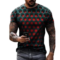 fashion mens funny tees t shirts 3d print graphic optical illusion round neck casual daily short sleeve tops vintage streetwear