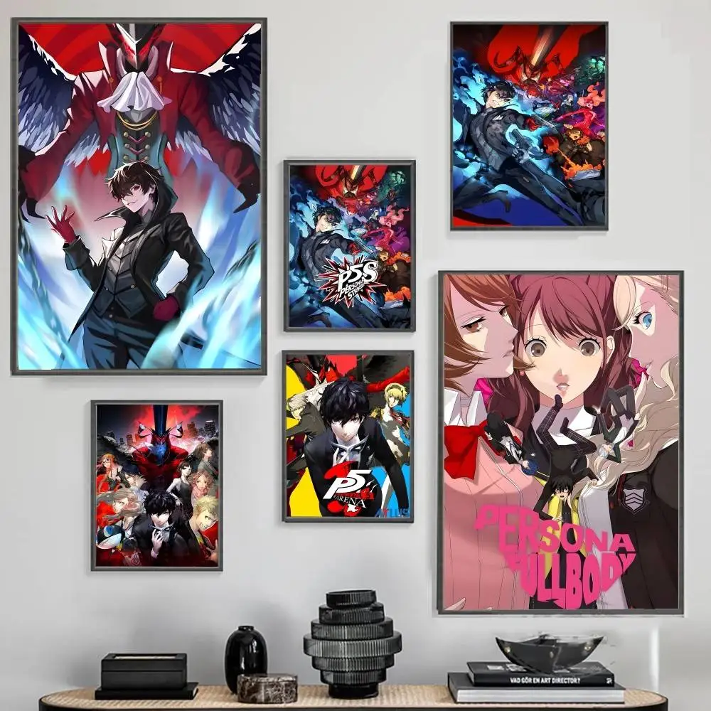 Фото Игра P-persona 5, постер без рамки, крафт-клуб, барная бумага, винтажный постер, настенная художественная живопись, наклейки для спальни и учебы №1