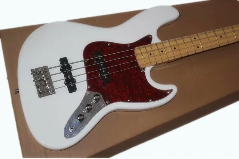 

Factory direct custom shop new white jazz electric bass 4 strings Electric Guitar Free Shipping 001