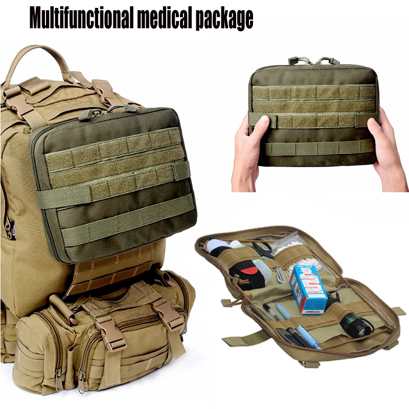 

Military Tactical Molle Medical First Aid Pouch Outdoor Sport Nylon Multifunction Backpack Accessory Army EDC Hiking Tool Bag