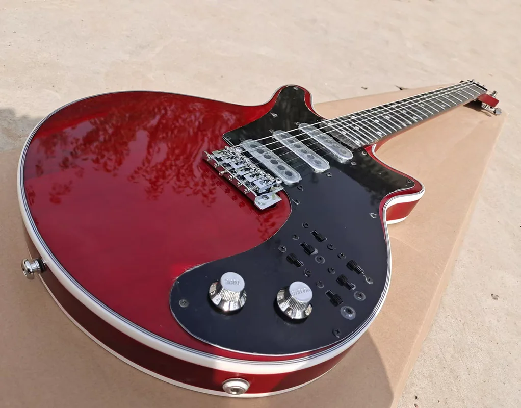 Электрогитара Fire Eagle Burns brian Custom Signature винно-красный звукосниматели черный