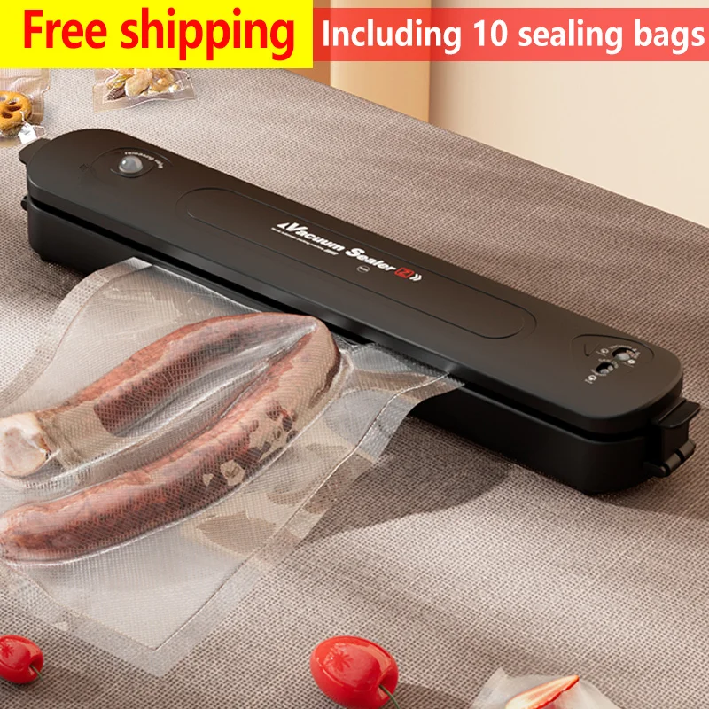 

Best Food Vacuum Sealer 220V/110V Automatic Commercial Household Food Vacuum Sealer Packaging Machine Include 10Pcs Bags