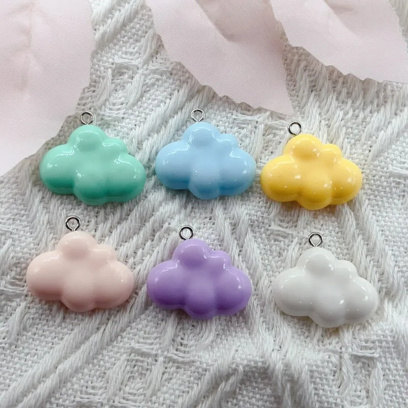 

10 шт. Разноцветные Подвески из смолы в виде облака, милый маленький кулон для самостоятельного изготовления ювелирных изделий, аксессуары для ожерелья, браслета, серег, ключа