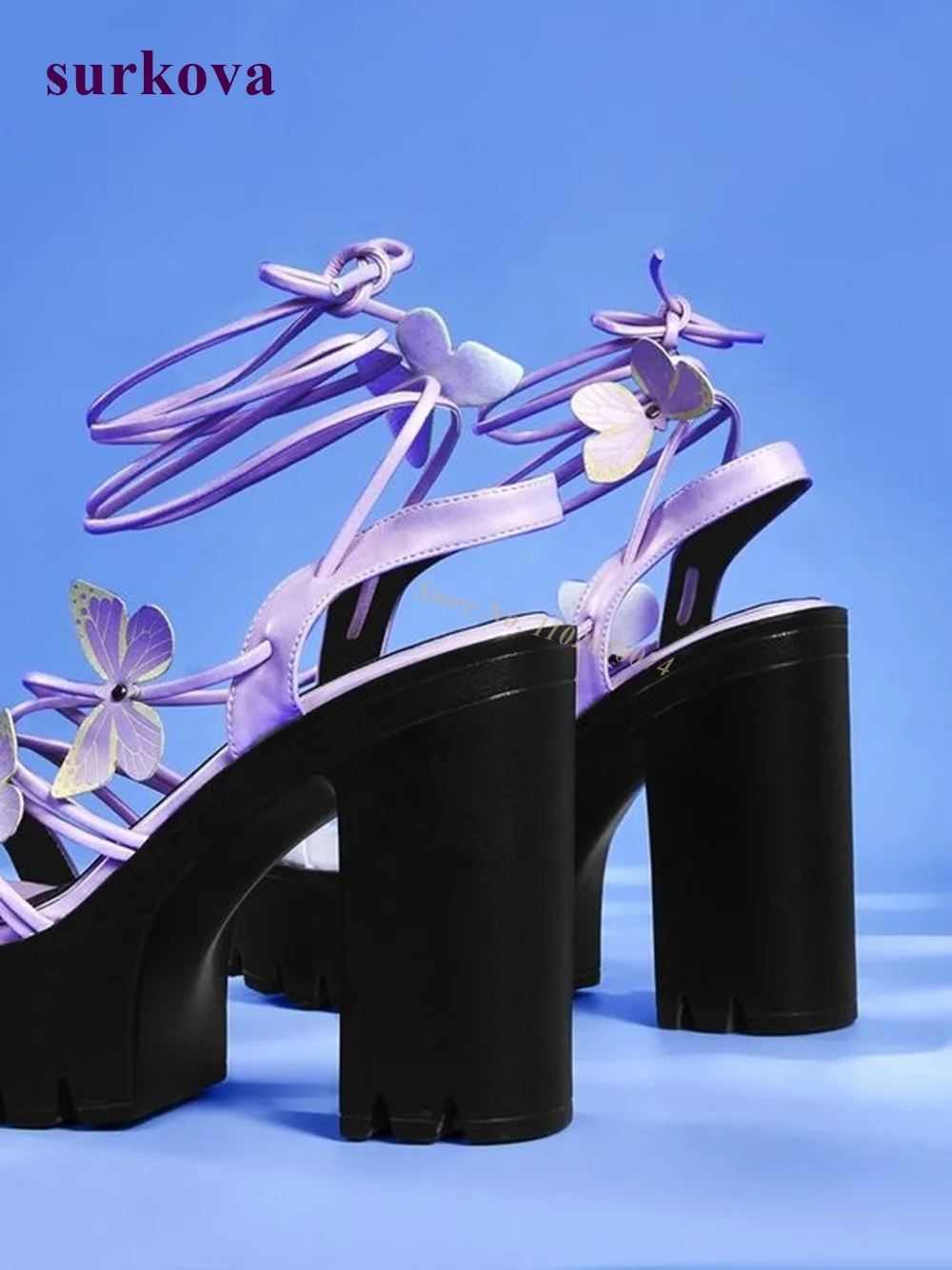 Сандалии с перекрестным ремешком-бабочкой женские босоножки на платформе