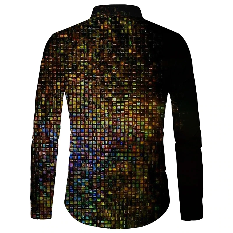 S-5XL small Plaid printing Shirt 2022 New Men Clothing Casual Fashion Long Sleeve Chemise Tops Homme Social Men Club Prom Shirt