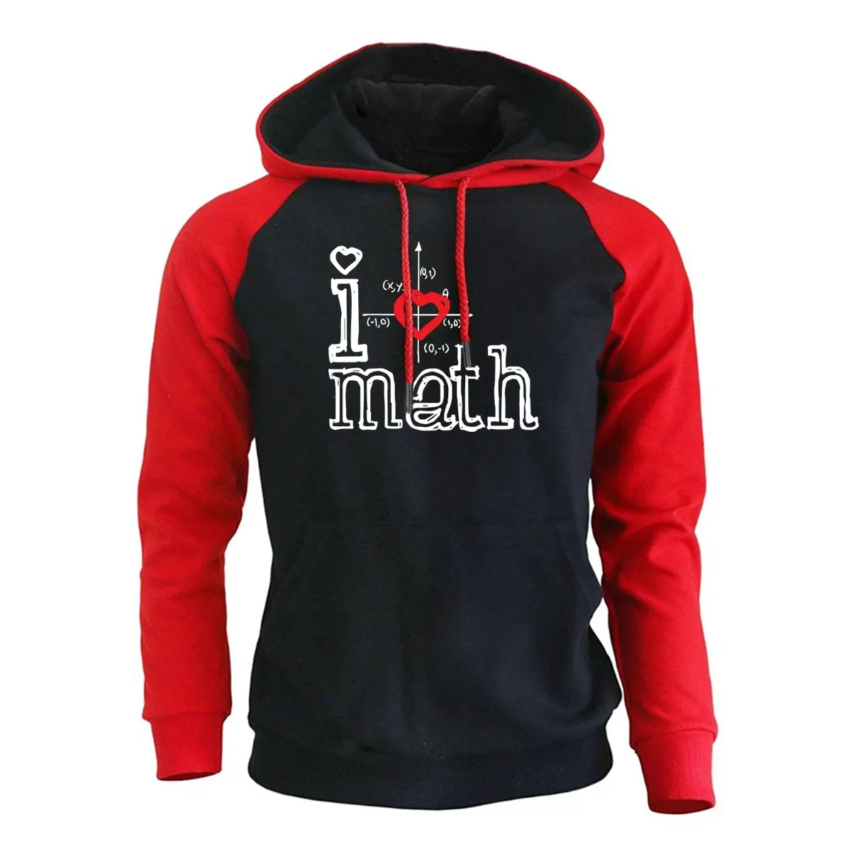 

2020 Raglan Sleeve Hoodies Fashion spring autumn Sweatshirts Men Streetwear I Love Math Simple Funny Print tracksuit Hip Hop top
