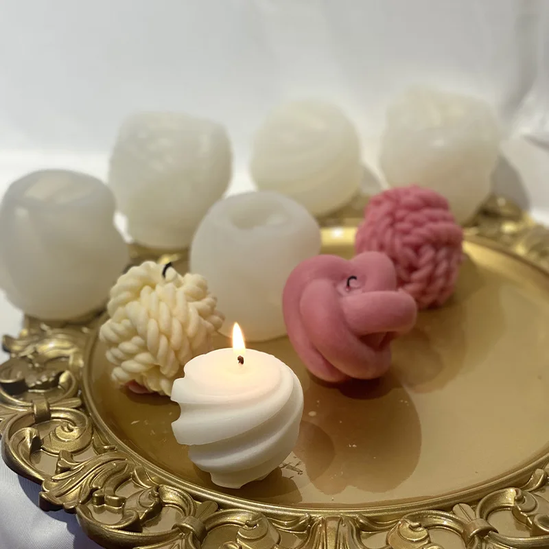 

Creative Ball of Yarn Silicone Candle Mold DIY Wool Geometry Candle Making Cake Resin Soap Mold Gifts Craft Supplies Home Decor