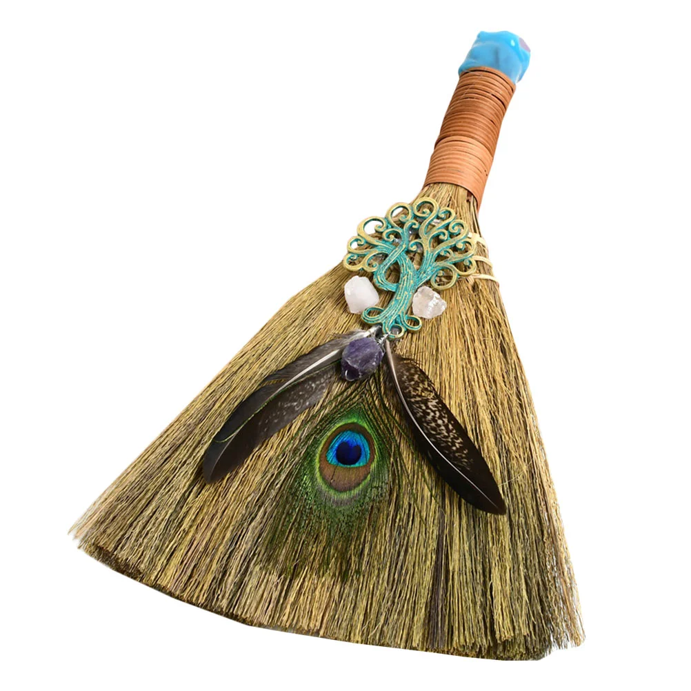 Украсьте мини-ведьбу метлу металлическую ручной работы мискатус хрустальную