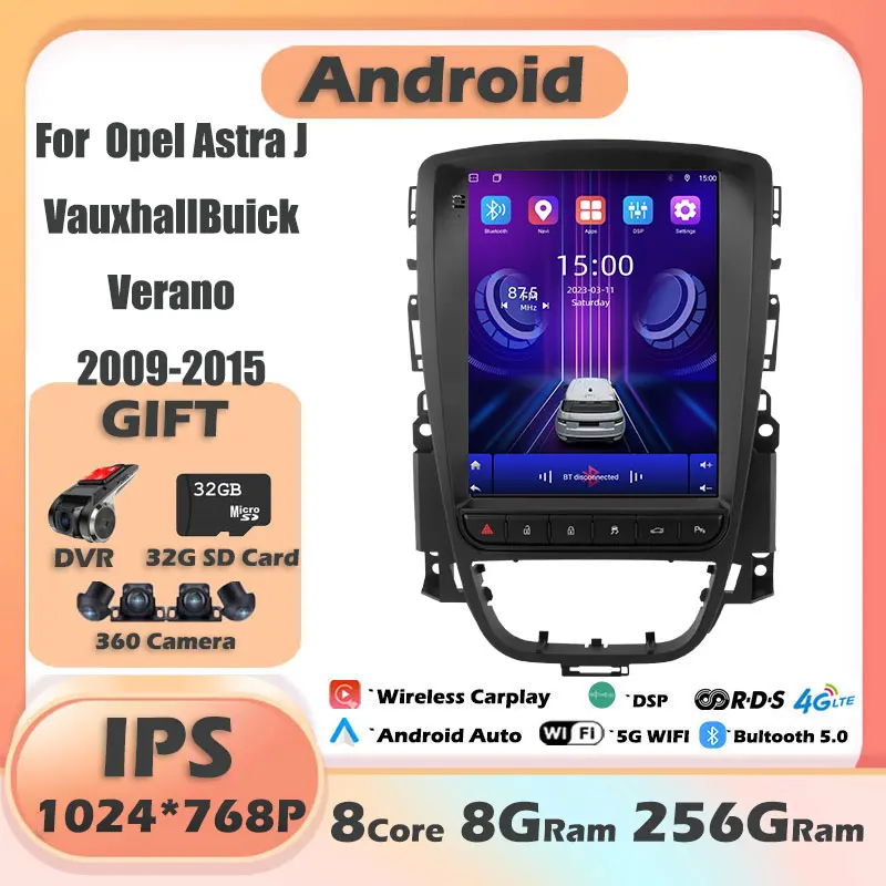 Автомагнитола для Opel Astra J VauxhallBuick Verano 2009-2015 IPS Carplay мультимедийный видеоплеер