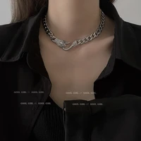 south korea east gate fashion simple personality trendy necklace with diamond snake necklace net red temperament design women