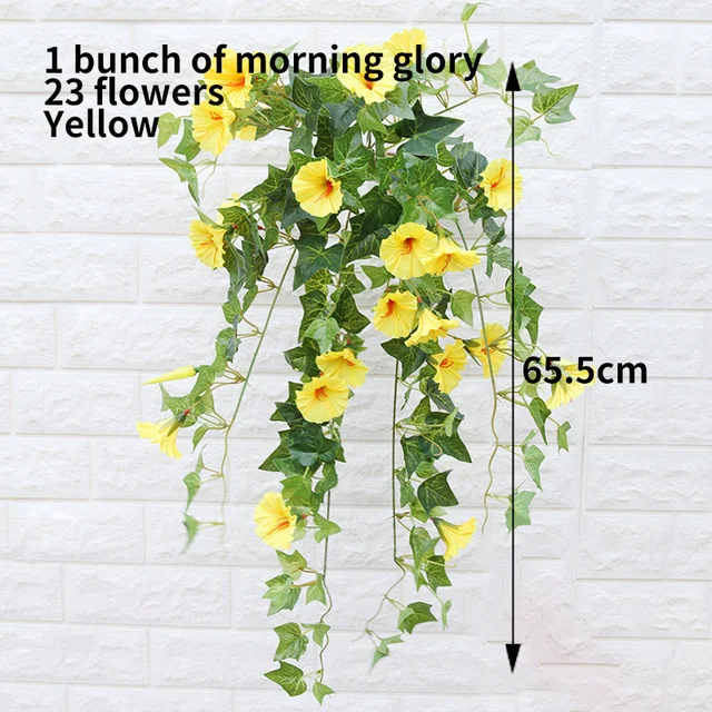 Artificial Silk Morning Glory Fake Vine Flowers Simulation Petunia Rattans for Wedding Home Party DIY Table Hanging Basket Decor images - 6