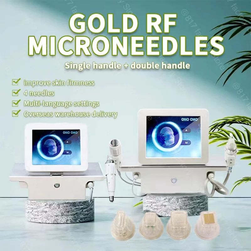 Gold R/F microneedling machine Stretch Mark Scar Acne Remove Face Lifting Body Tighten rf fractional microneedling Machine enlarge