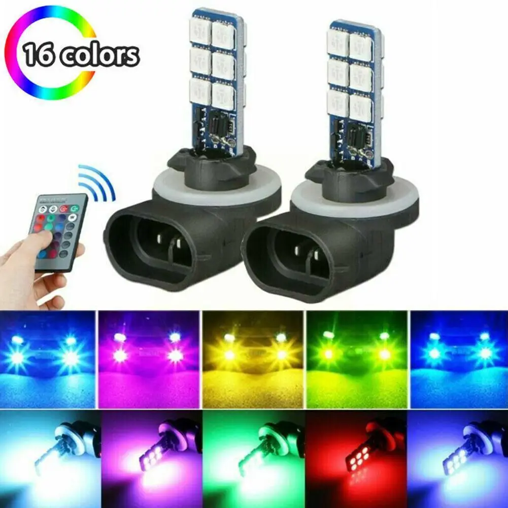 

Беспроводной пульт дистанционного управления, разноцветные лампы для противотуманных фар, разноцветные лампы для противотуманных фар, 6000K, L5F9