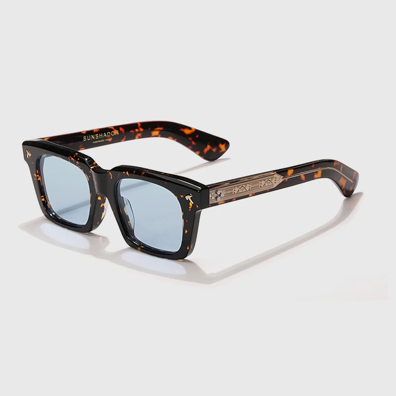 Модные квадратные ацетатные солнцезащитные очки ручной работы для мужчин и