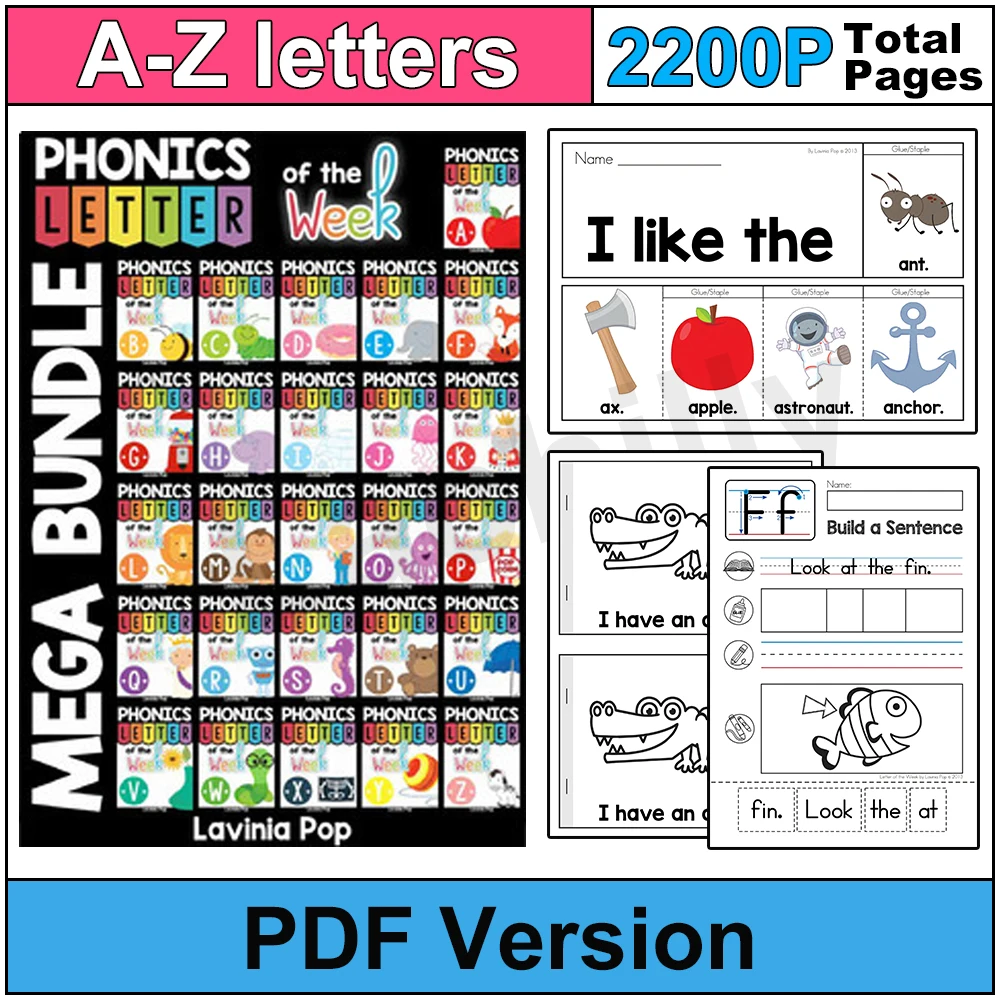 

A-Z Phonics Letter of the week Alphabet Workbook copybook Baby Kids Learn Abc Preschool Homeschool Supplies Early Educational