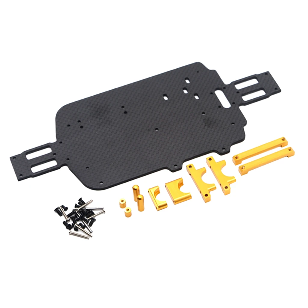 

Upgrade Carbon Fiber Chassis Parts for WLtoys A959 A979 A959B A979B 1/18 RC Car Replacement,Yellow