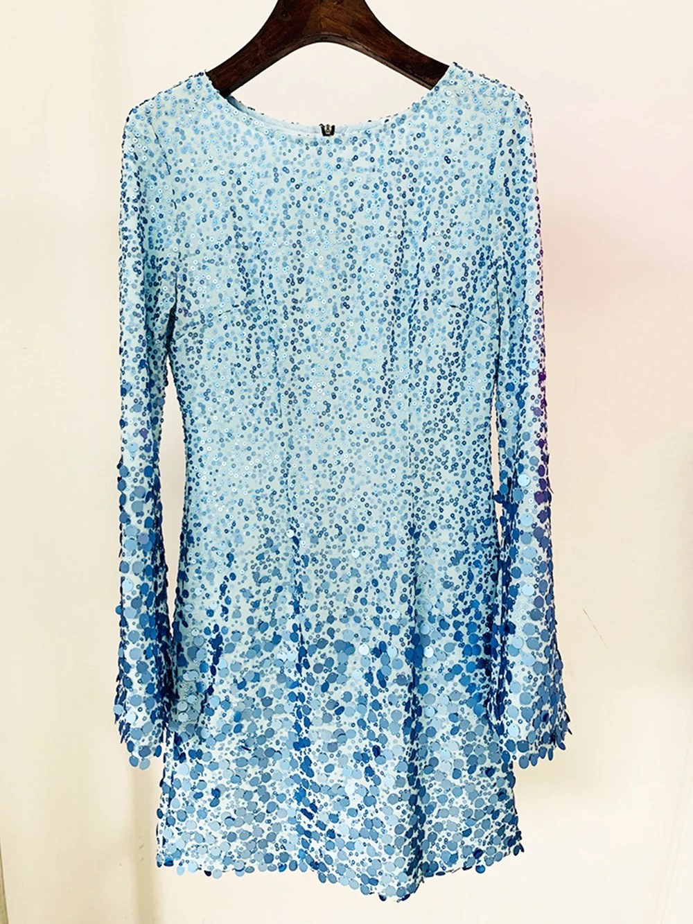 Модное 2024 небесно-голубое сексуальное платье с блестками женское элегантное