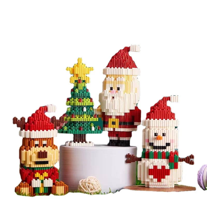 

Рождественская серия, креативный сборный конструктор «сделай сам», Игрушечная модель, мини сборный кирпич, детская развивающая настольная ...