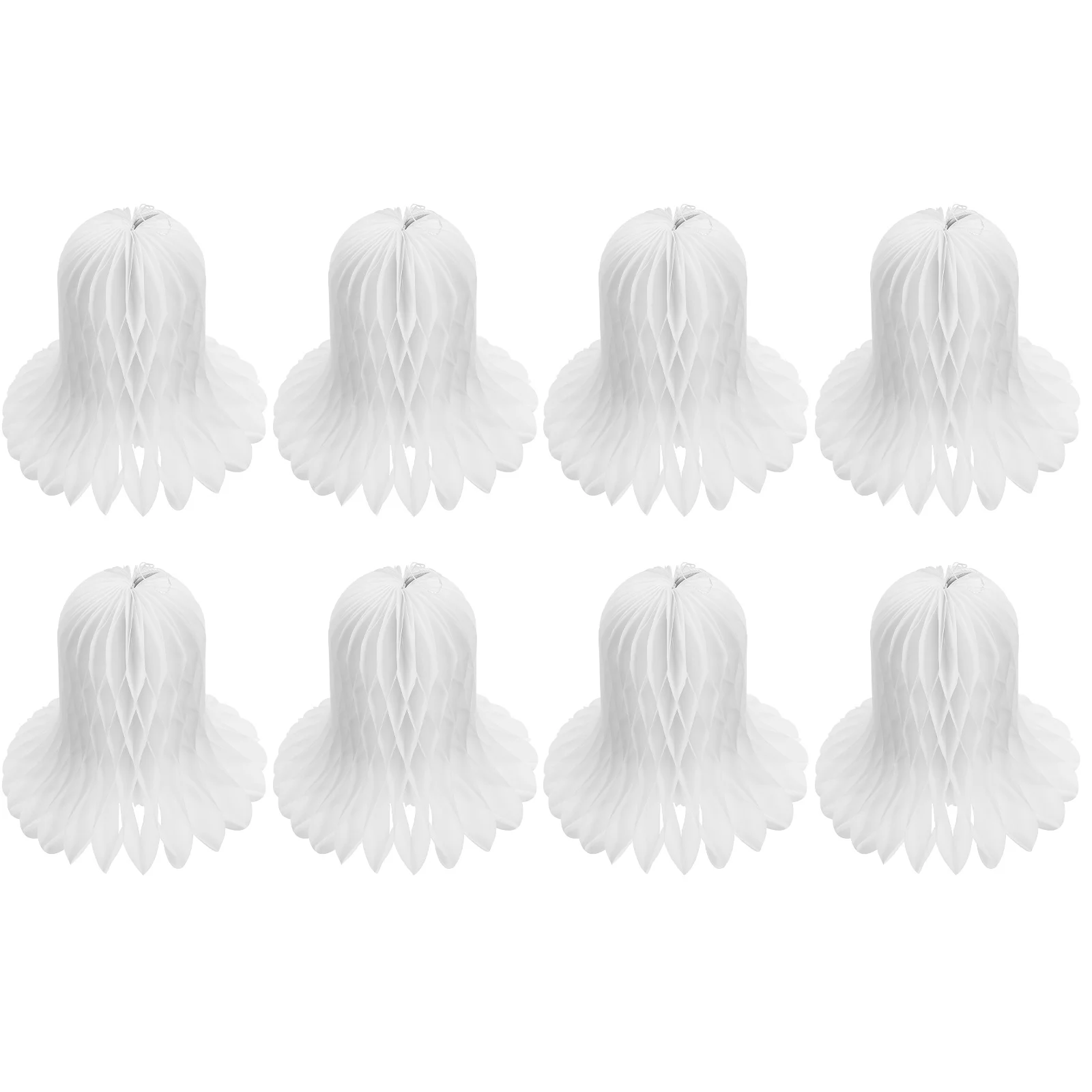

8Pcs Christmas Bell Shape Hanging Pendants Honeycomb Xmas Party Ornaments