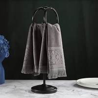 countertop towel rack 2 hanging rings black bathroom hand towel ring fingertip towel holder stand kitchen vanity stainless steel