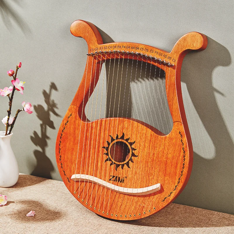 19 Strings Lyre Mahogany Spruce Logs Harp Entry-level Single Board Finger Piano Musical Instrument With Tuning Tool For Beginner enlarge