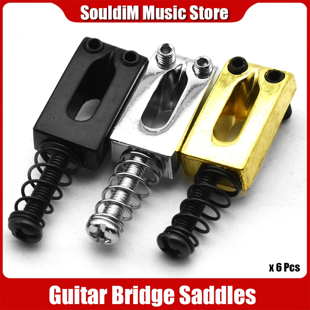 

6 Pcs Concave Tyle Guitar Bridge String Saddles For Electric Guitar Bridge or Tremolo Bridge Chrome Black For Choose