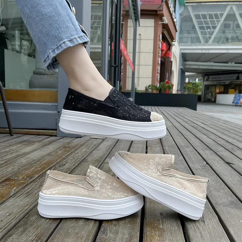 

Лоферы женские на плоской подошве, сетчатые, кружевные, повседневная обувь на плоской подошве, туфли для отдыха, весна-осень