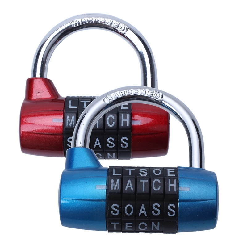 

AT14 5 Letter Zinc Alloy Combination Padlock Code Password Lock Door Cabinet Drawer Bike Motorcycle Student Locker Locks