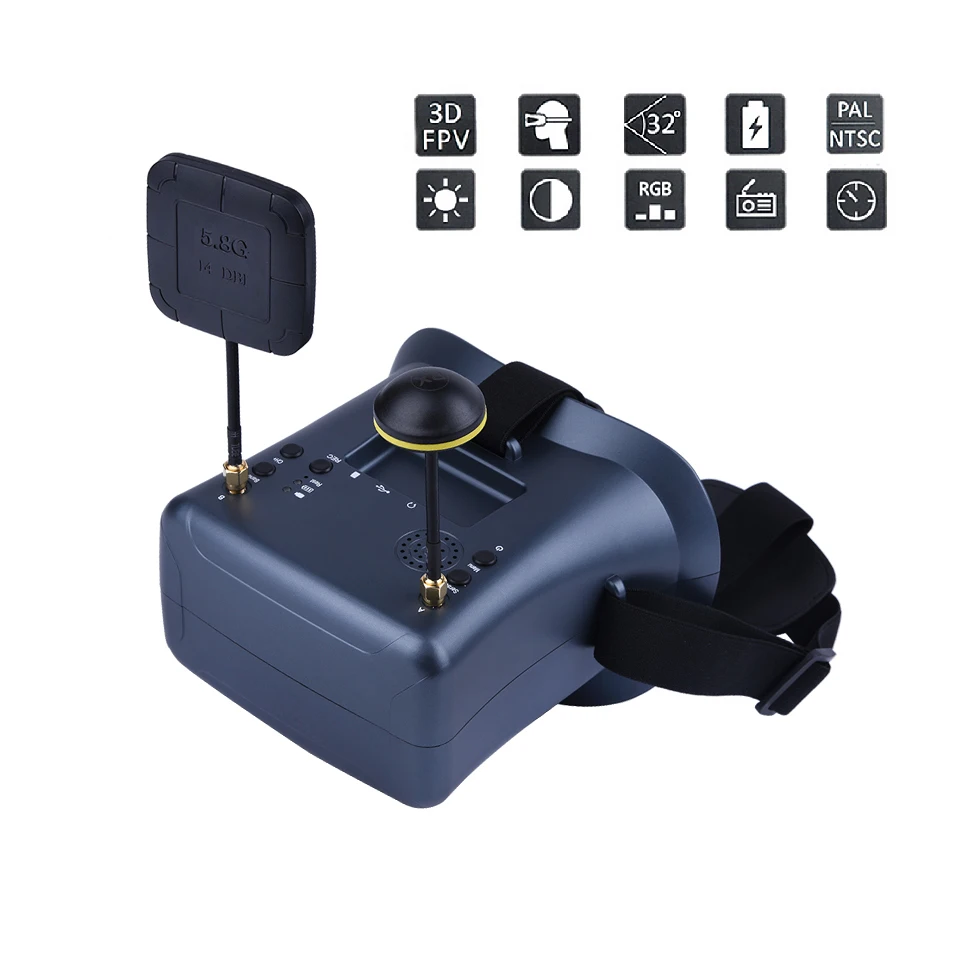 5 8G 40-канальный приемник 4 3-дюймовые очки FPV с автоматическим поиском