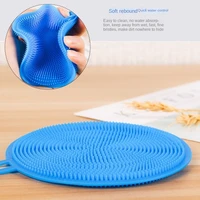 creative double sided silicone dish towel kitchen decontamination non stick oil wash pot cleaning brush insulation pad household
