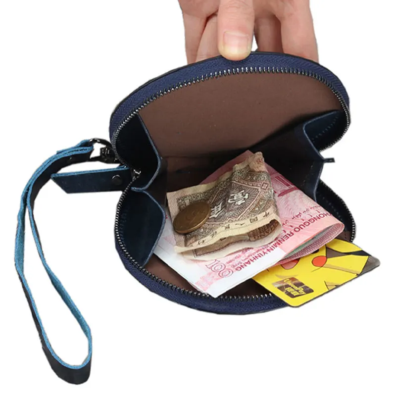 Новинка 2022 круглые женские кошельки из натуральной кожи милый ретро мини-кошелек