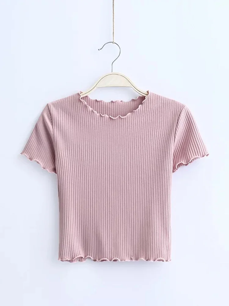 Винтажная футболка с круглым вырезом и коротким рукавом новинка 2022 Женская