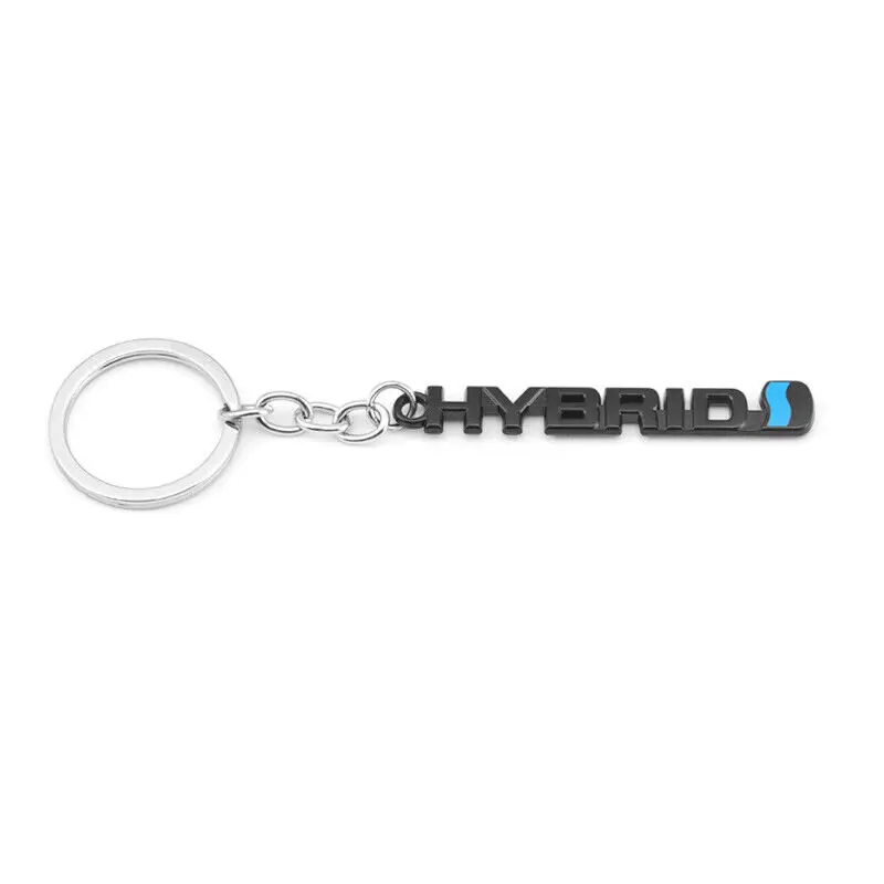 

1pc Black HYBRID Logo Car Keychain Key Chain Key Ring Keyfob Pendant Holder Universal Accessories