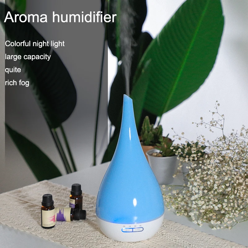 

Vase Shape Air Humidifier Ultrasound Essential Oil Diffuser Aromatherapy Sprayer 7 Color Changing Lights 400ml Bedroom Timing